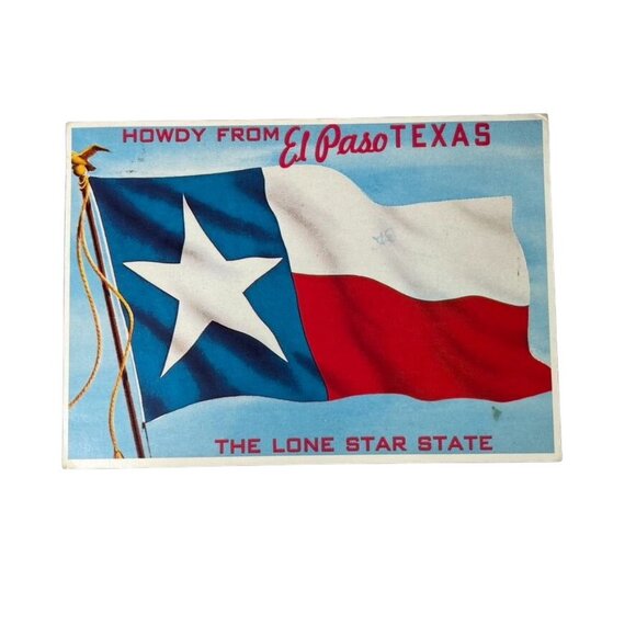 Texas Vintage Postcard State Flag Lone Star u Non Topographical Standard 1985 - Picture 1 of 3